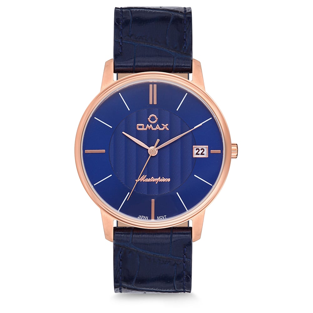 Omax Masterpiece Collection Blue Leather Analog Watch For Men MG33R44I Omax Masterpiece Collection Blue Leather Analog Watch For Men MG33R44I