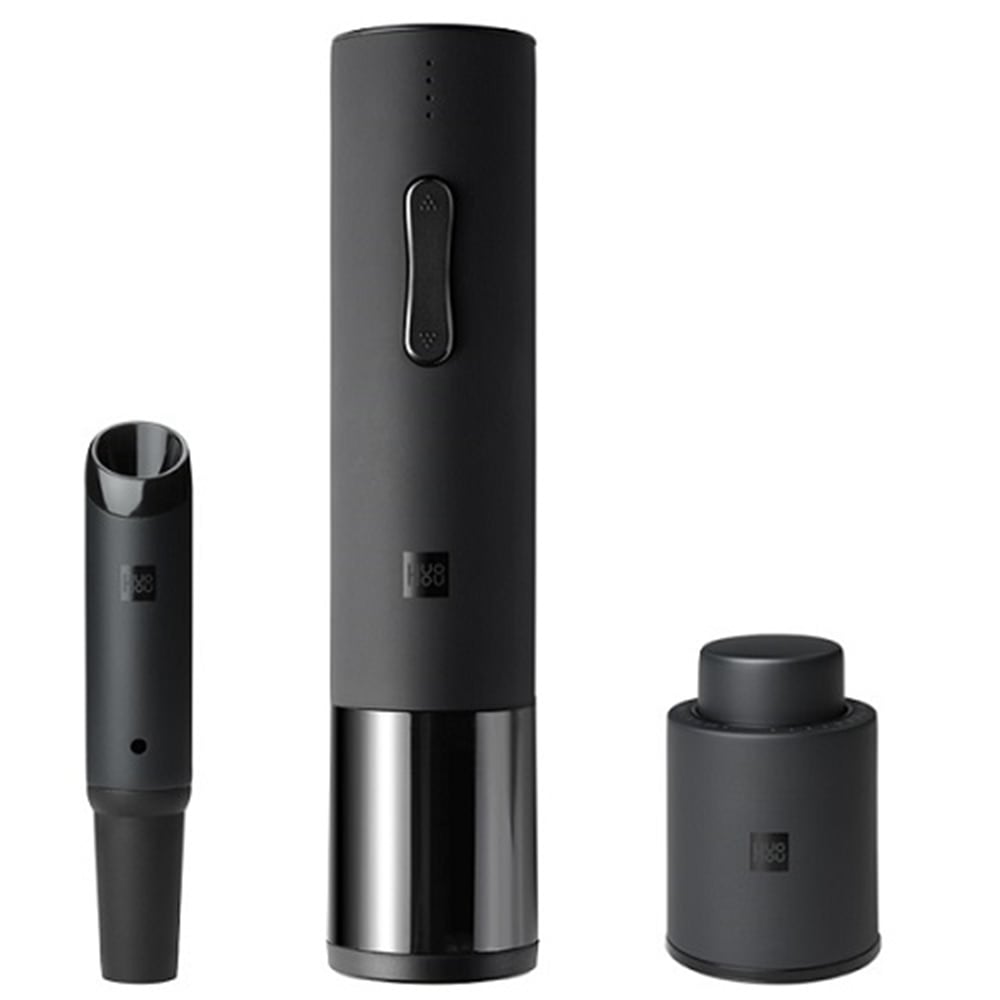 Xiaomi Huohuo Electric Wine Opener Deluxe With Corkscrew And Aerator High-speed Rotation Black