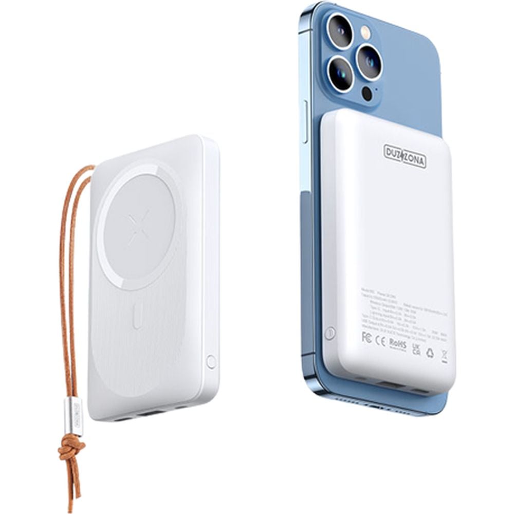 Duzzona Magnetic Power Bank 10000mAh White W5 Duzzona Magnetic Power Bank 10000mAh White W5