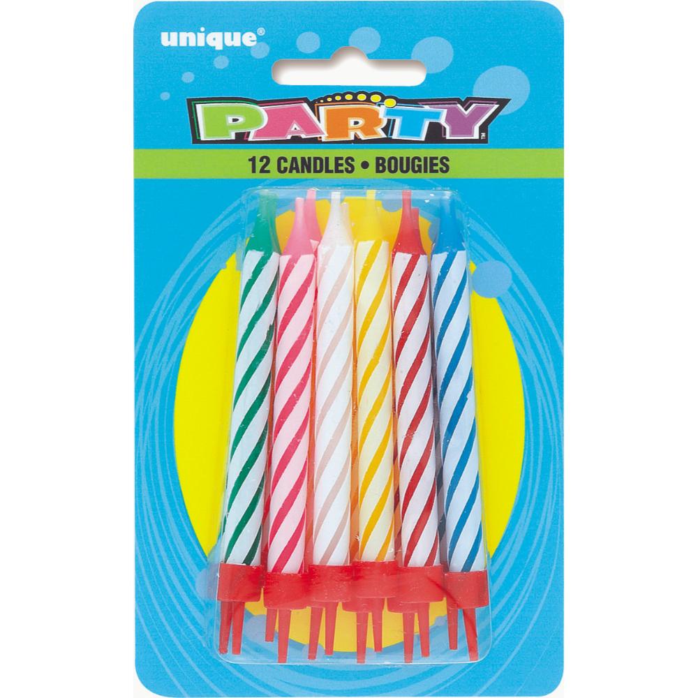 Unique- Birthday Multi Spiral Candles In Holders 12pcs