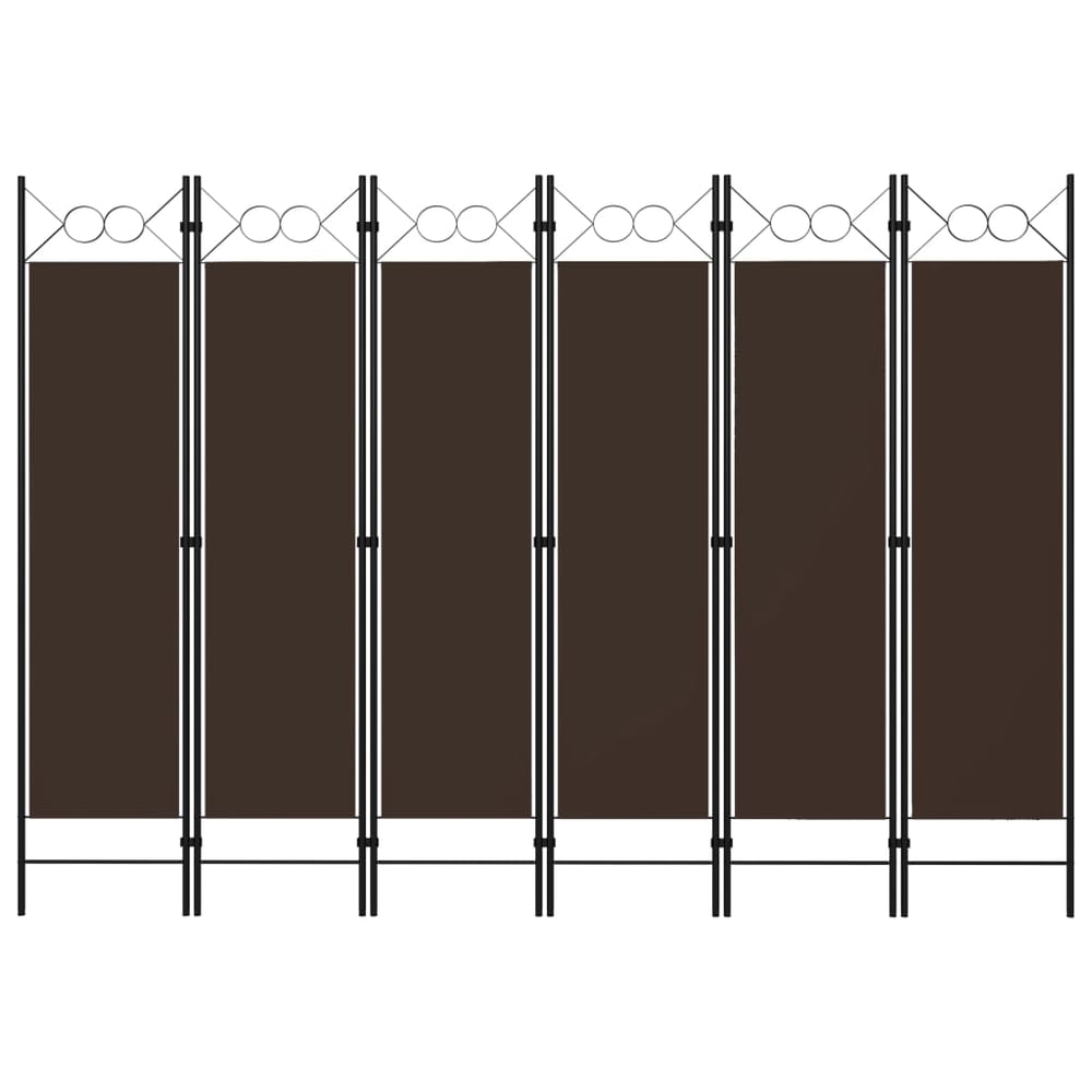 Vidaxl 6-panel Room Divider Brown 240x180 Cm