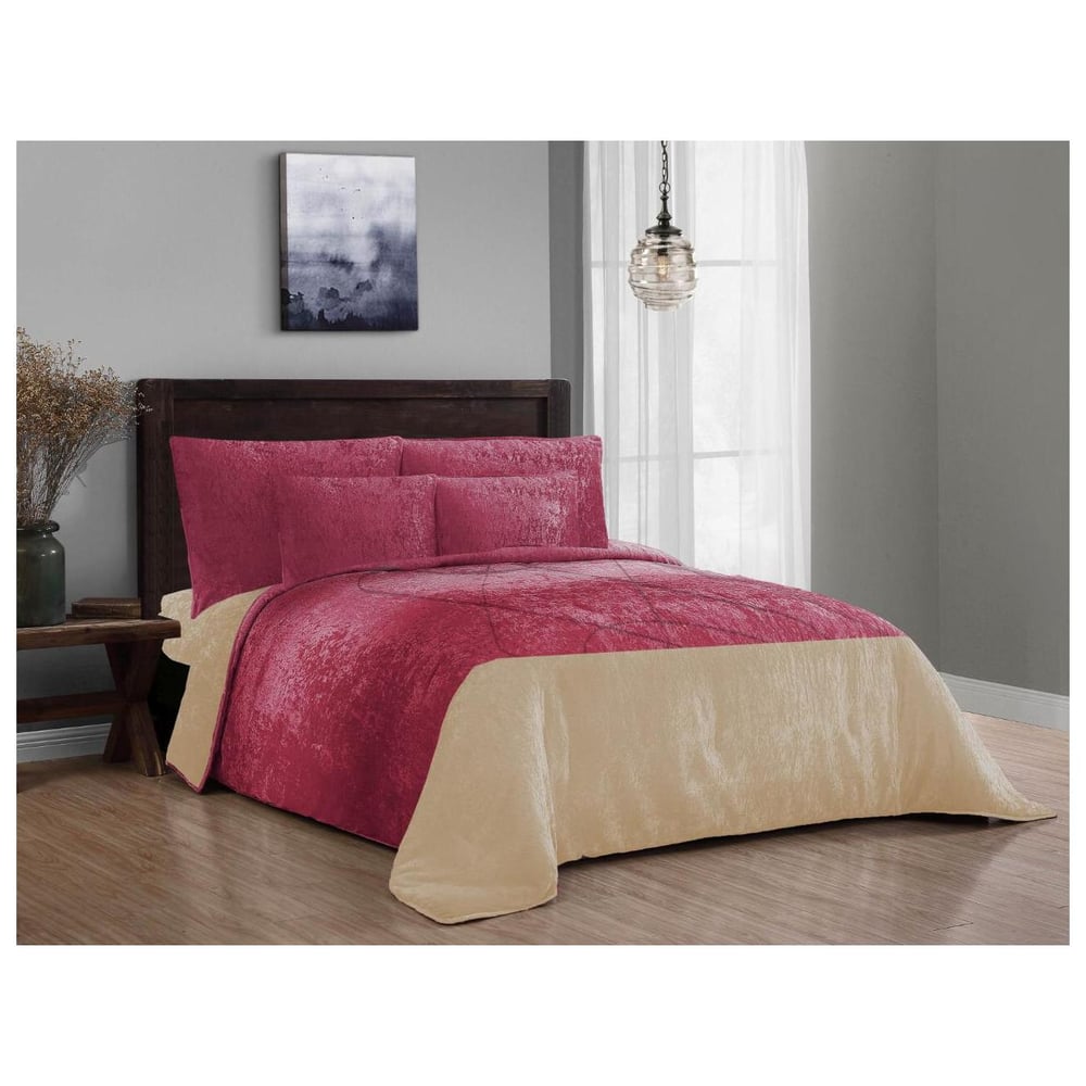 Velvet Winter Collection 6pcs Comforter Set Pink Velvet Winter Collection 6pcs Comforter Set Pink