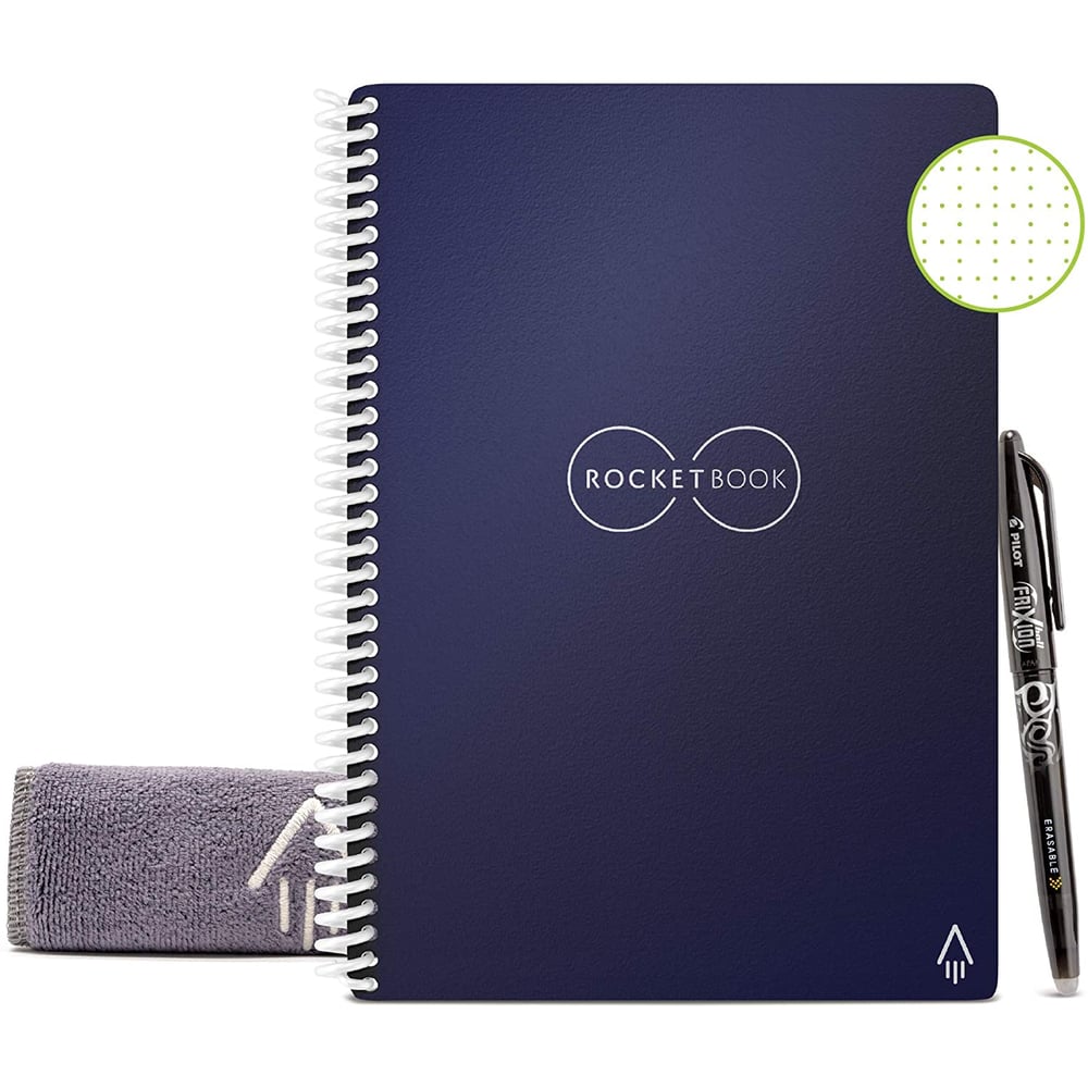 Rocketbook Core Smart Reusable Notebook, Dot-Grid, 36 Pages, 6