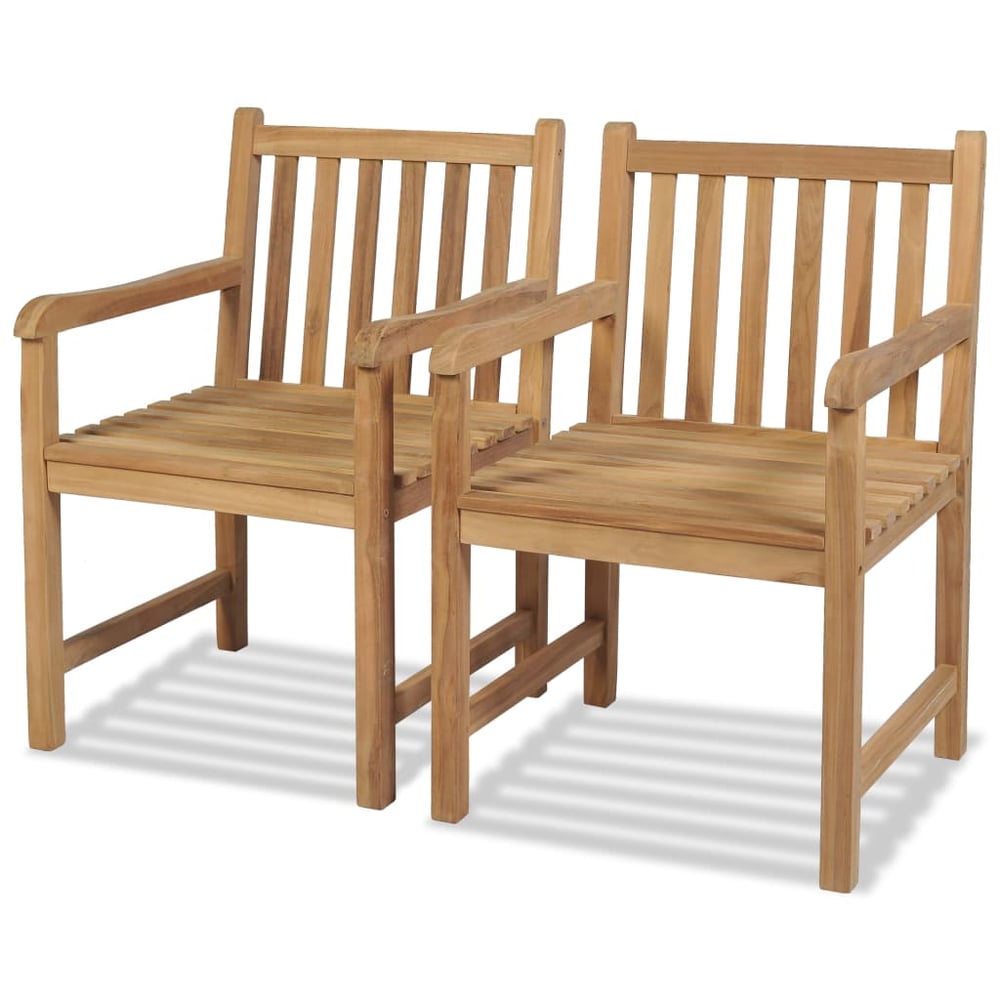 Vidaxl Outdoor Chairs 2 Pcs Solid Teak Wood Vidaxl Outdoor Chairs 2 Pcs Solid Teak Wood