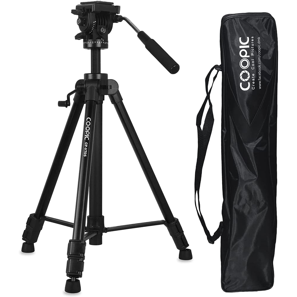Coopic Cp-vt05 Professional Video Tripod Max Height 167cm Platinum Aluminum Light Weight With Quick Release Plate Fluid Video Pan Head, For Dslr & Video Cameras Max Load Upto 10kg (black) Coopic Cp-vt05 Professional Video Tripod Max Height 167cm Platinum Aluminum Light Weight With Quick Release Plate Fluid Video Pan Head, For Dslr & Video Cameras Max Load Upto 10kg (black)
