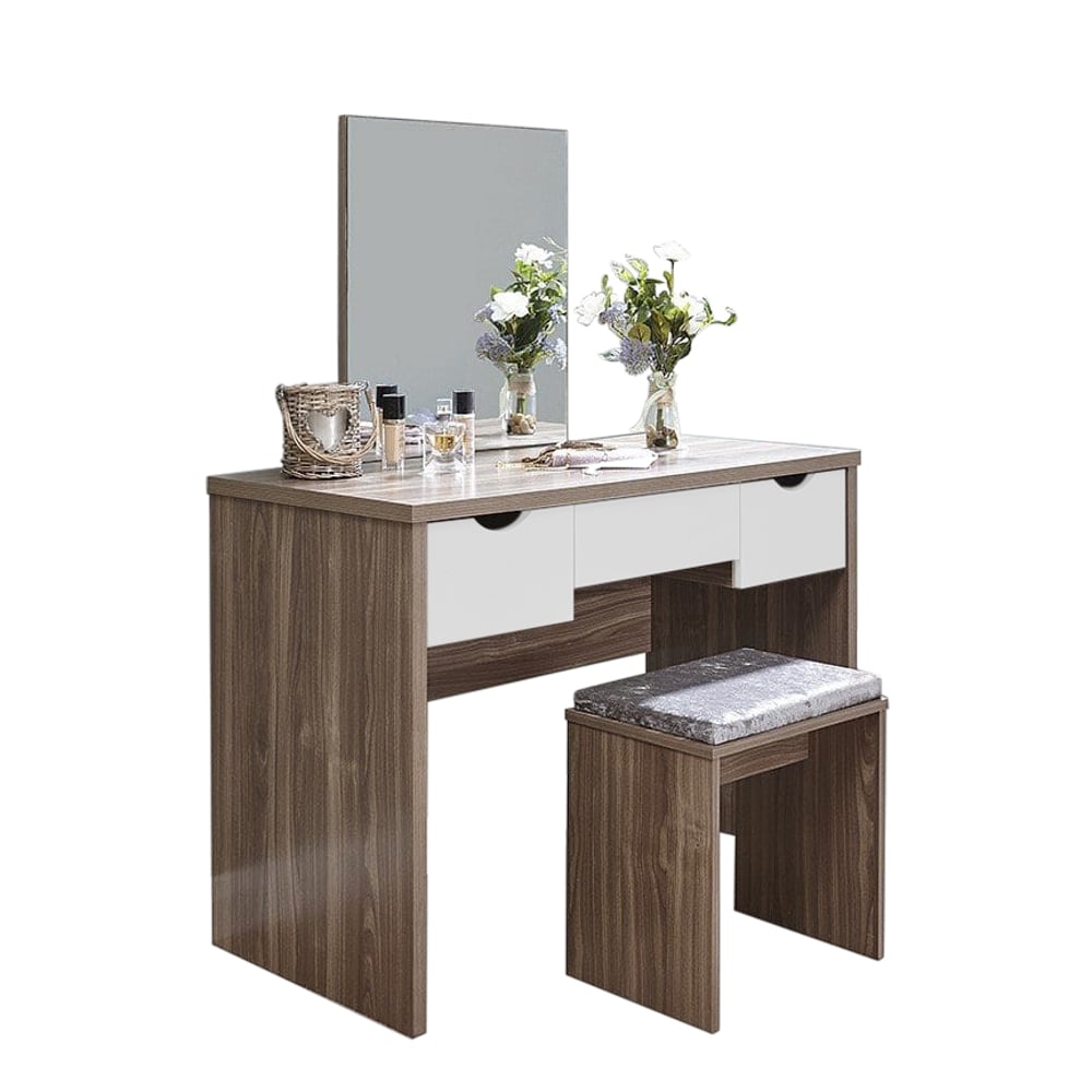Asghar Furniture - Bellona Mirror Dressing Table - Light Brown Asghar Furniture - Bellona Mirror Dressing Table - Light Brown