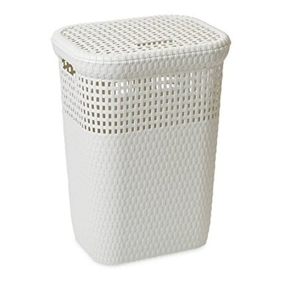 Dea Home Rattan Laundry Basket With Lid White 60 liter