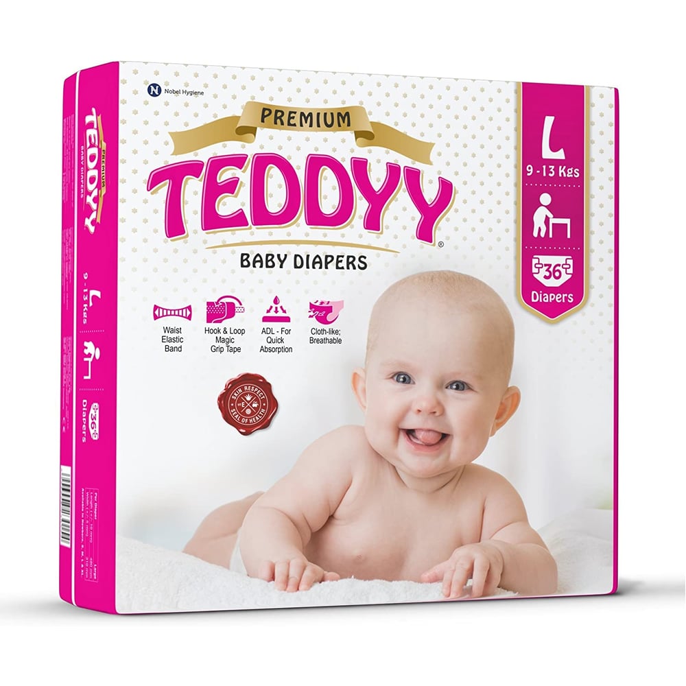 Teddyy Premium Baby Diapers Pans Large,36 Counts Teddyy Premium Baby Diapers Pans Large,36 Counts