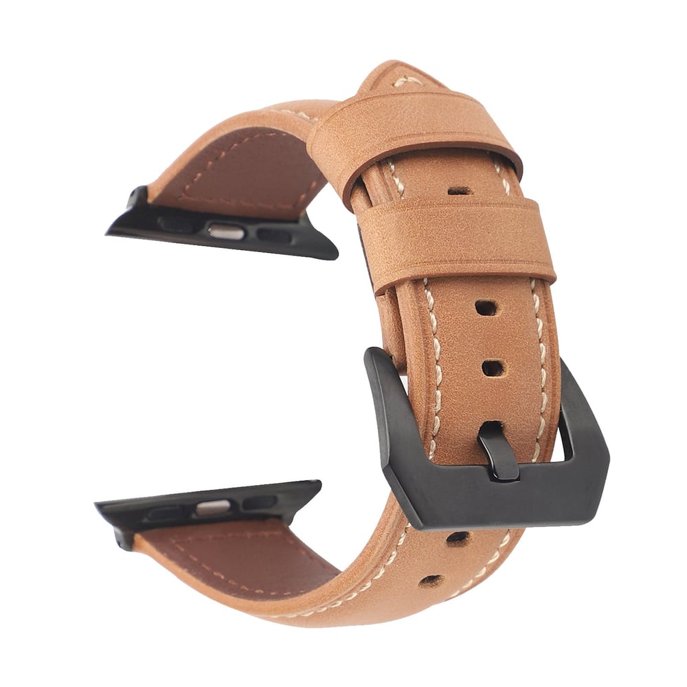 Promate Leather Replacement Band with Metal Lock for Apple Watch Series 42/44mm, Stitch-42ML L BRN Promate Leather Replacement Band with Metal Lock for Apple Watch Series 42/44mm, Stitch-42ML L BRN