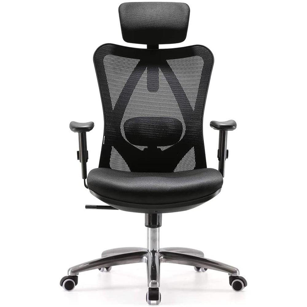 Sihoo Office Chair Ergonomic Office Chair, Breathable Mesh Design High Back Desk Chair With Adjustable Headrest And Lumbar Support (black)