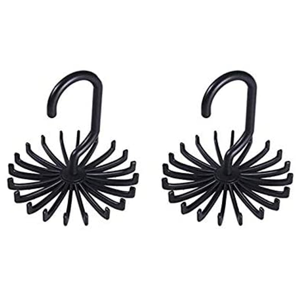 Urban Utility 20 Hooks Scarf, Sock and Belt Holder Hanger Wardrobe Organizer Black(Pack Of 2)