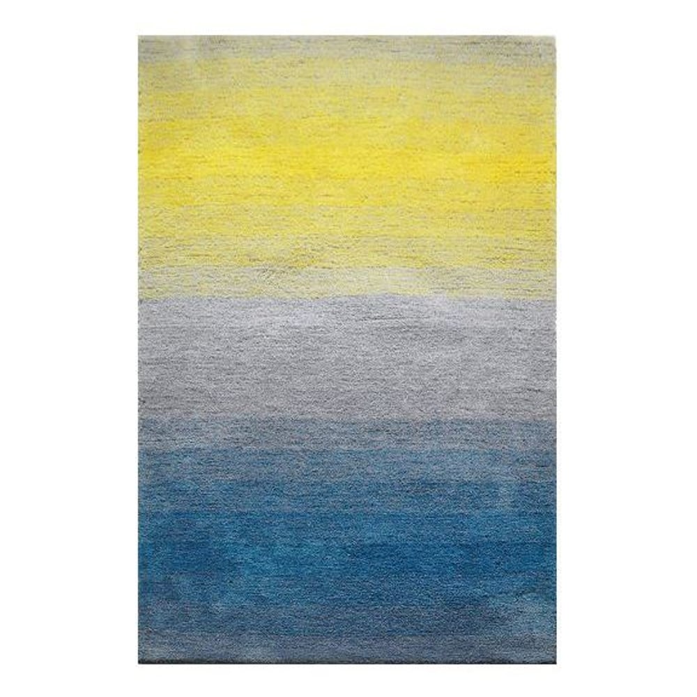 Shaggy Modern Design Carpet Grey/Blue/Yellow