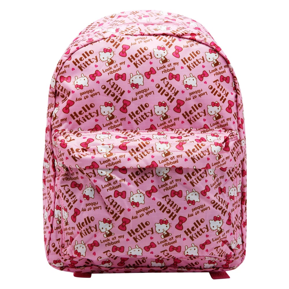 Hello Kitty Texture Zip Closure Backpack, School Bag, Pink Hello Kitty Texture Zip Closure Backpack, School Bag, Pink