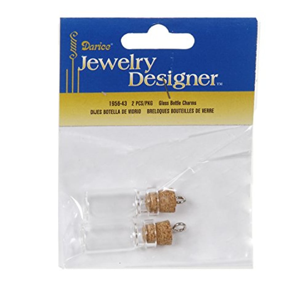 Darice 2 Piece Glass Bottle Charm With Cork Stopper, 38 Mm Darice 2 Piece Glass Bottle Charm With Cork Stopper, 38 Mm