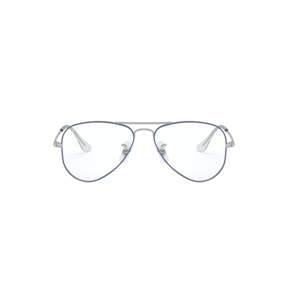 Ray Ban Juniors Kids Aviator Frame Silver -blue Unisex Rb1089 4074 Size 50