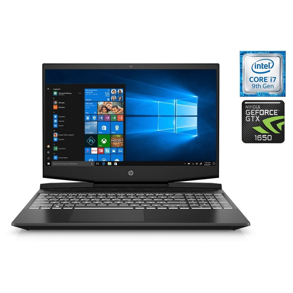 HP Pavilion 15-DK0025NE Gaming Laptop - Core i7 2.6GHz 16GB 1TB+128GB 4GB Win10 15.6inch FHD Shadow Black