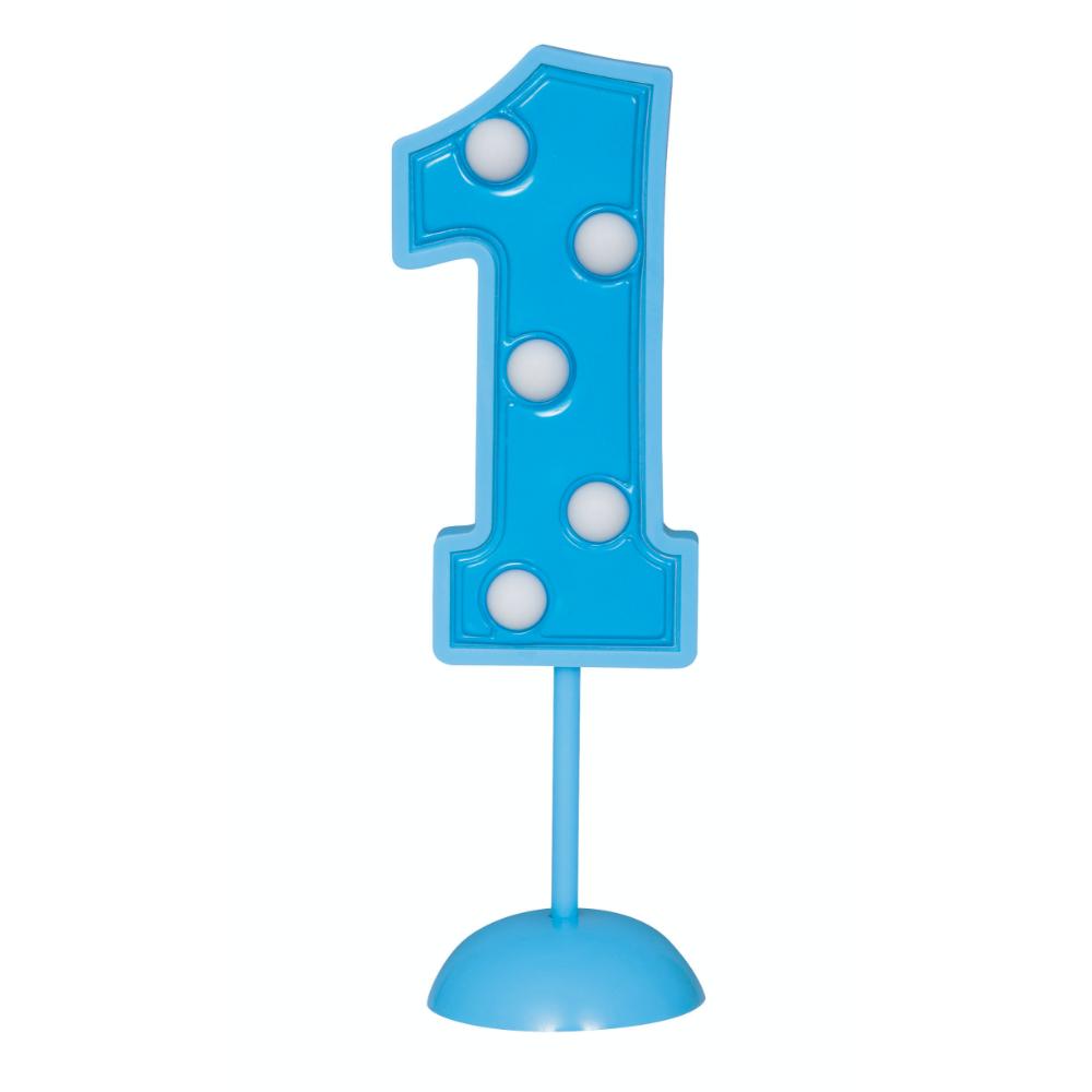 Unique- Flashing Number Decoration 1 Blue 1pcs 10in X 4.75in Unique- Flashing Number Decoration 1 Blue 1pcs 10in X 4.75in