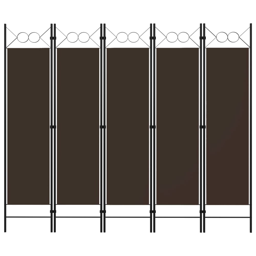 Vidaxl 5-panel Room Divider Brown 200x180 Cm Vidaxl 5-panel Room Divider Brown 200x180 Cm