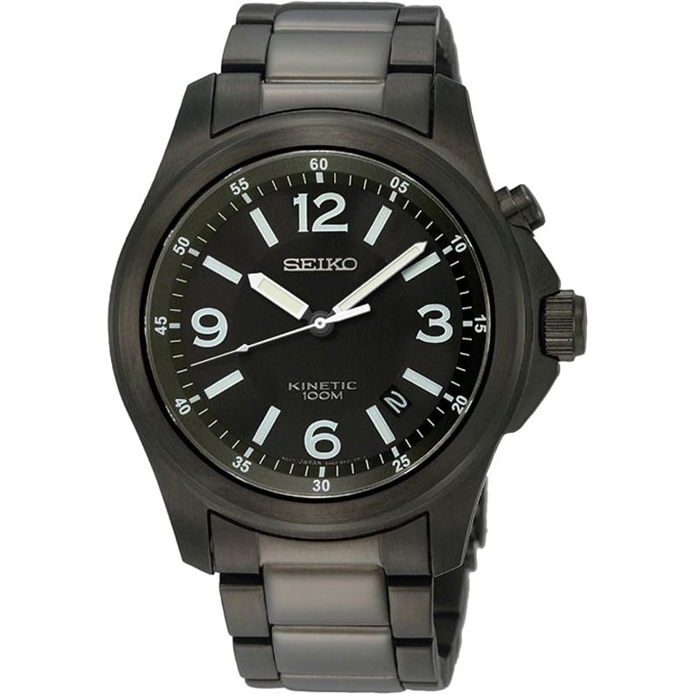 Seiko Kinetic Black Ion Plated Men's Watch SKA465P1