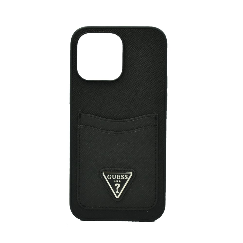 Guess Saffiano Double Card Hard Case For Iphone 14 Pro Max Black Guess Saffiano Double Card Hard Case For Iphone 14 Pro Max Black