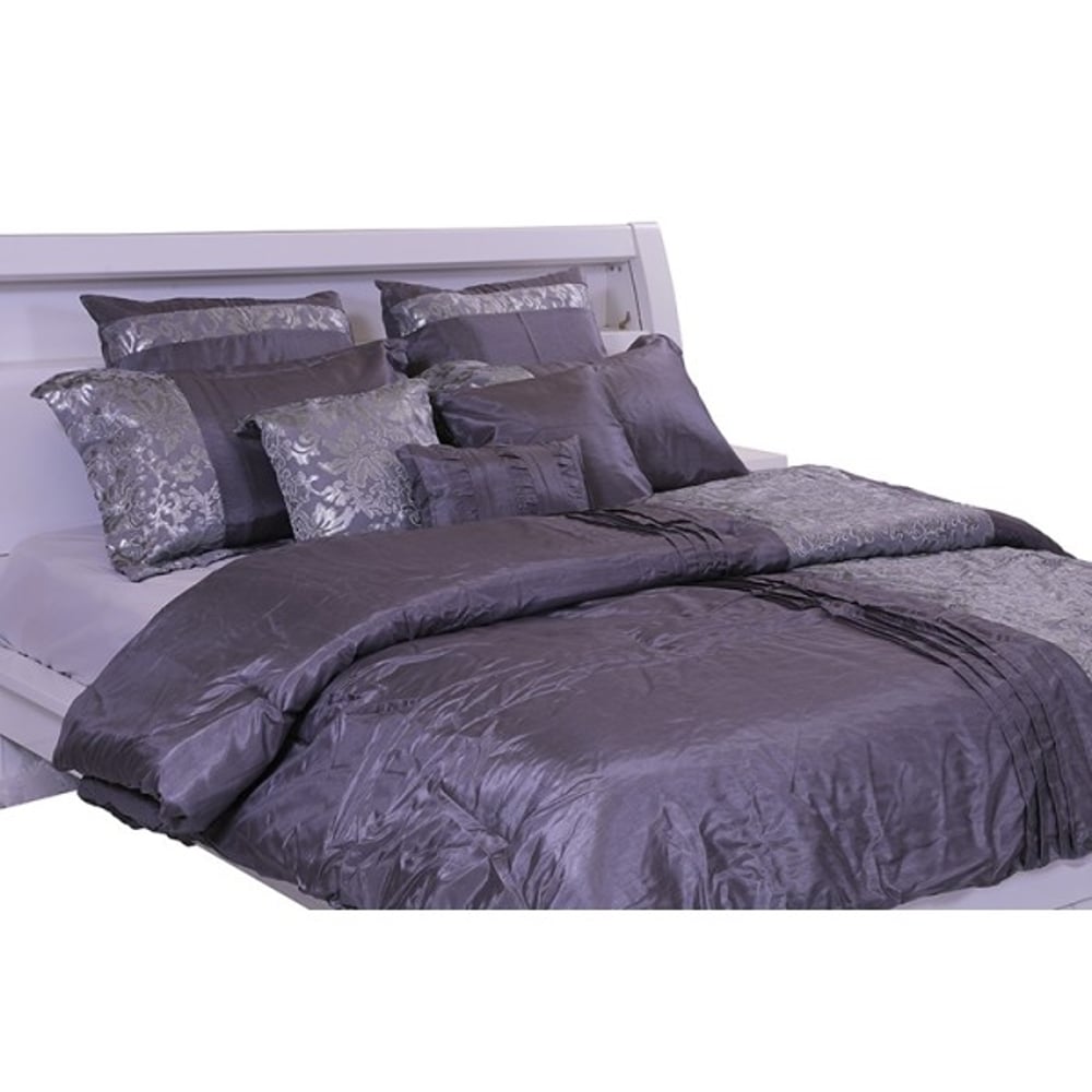 Yuma Comforter Set 9pcs 240x260cm Grey