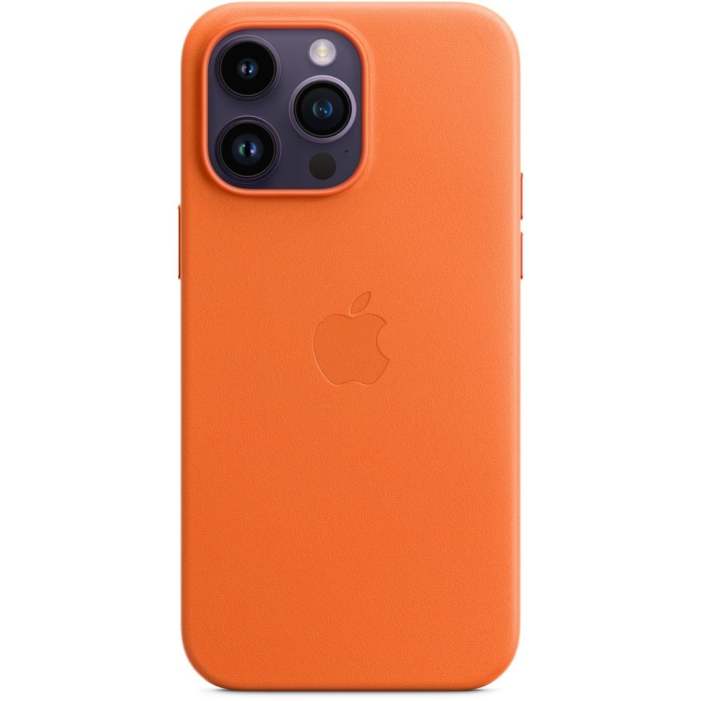 Apple iPhone 14 Pro Max Leather Case Orange with MagSafe