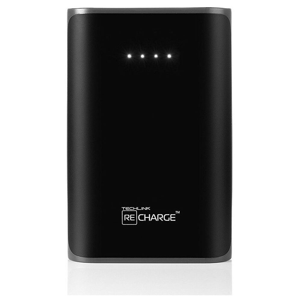Techlink Recharge Portable Power Bank with Dual USB Charging - Black / Grey