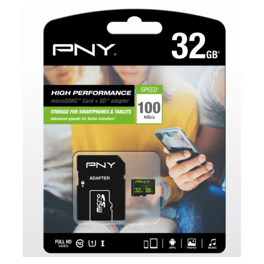 PNY High Performance Micro SDHC Card 32GB/W Adapter SDU32GHIGPER1EF