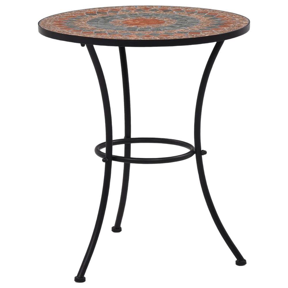 vidaXL Mosaic Bistro Table Orange/Grey 60cm Ceramic vidaXL Mosaic Bistro Table Orange/Grey 60cm Ceramic