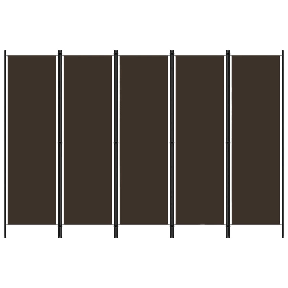 Vidaxl 5-panel Room Divider Brown 250x180 Cm Vidaxl 5-panel Room Divider Brown 250x180 Cm