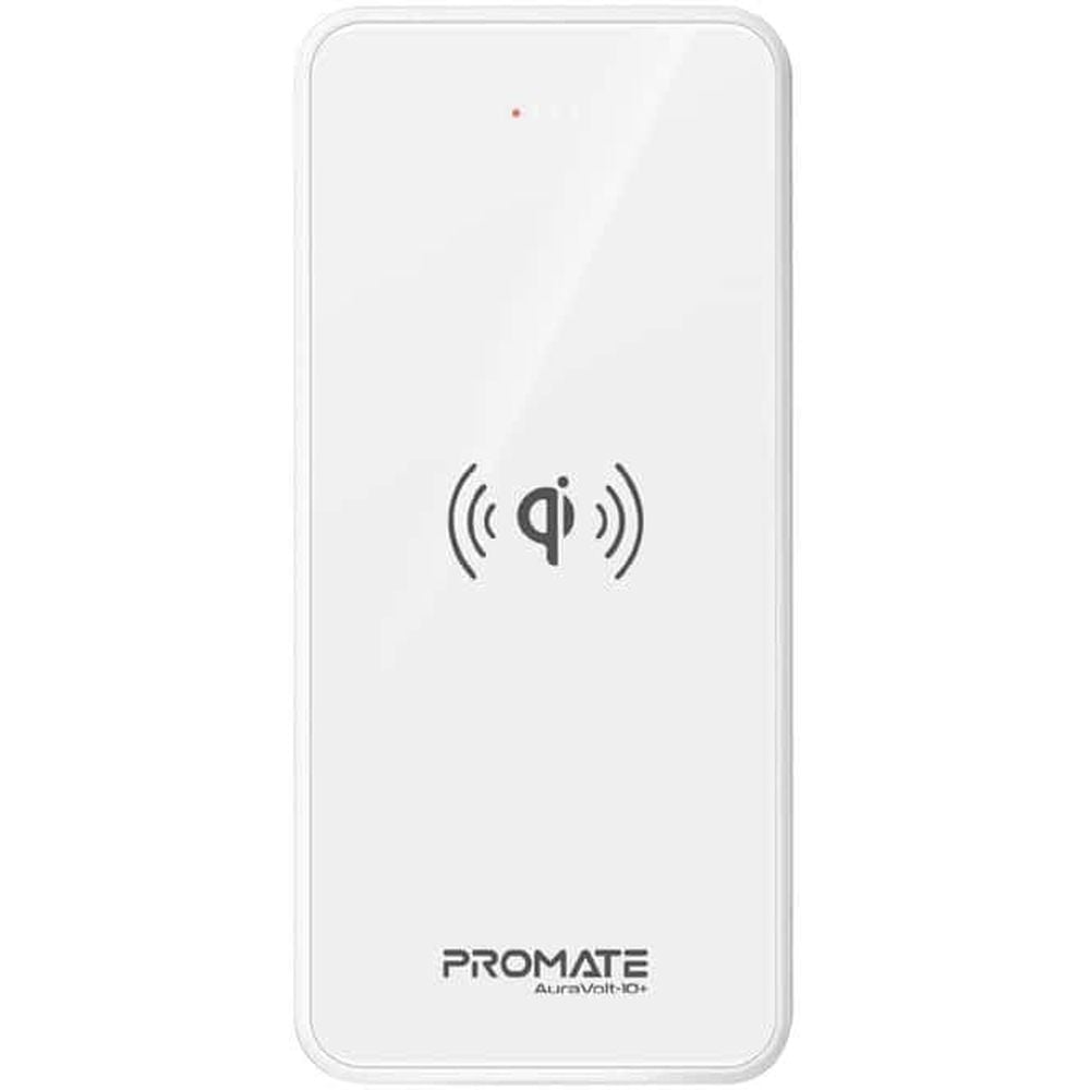 Promate Wireless Charging Power Bank 10000mAh White AURAVOLT10+ Promate Wireless Charging Power Bank 10000mAh White AURAVOLT10+