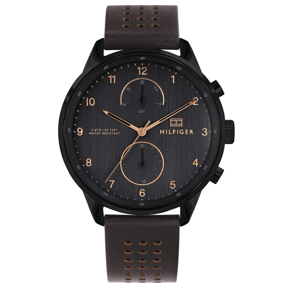 Tommy Hilfiger Chase Brown Leather Watch For Men 1791577