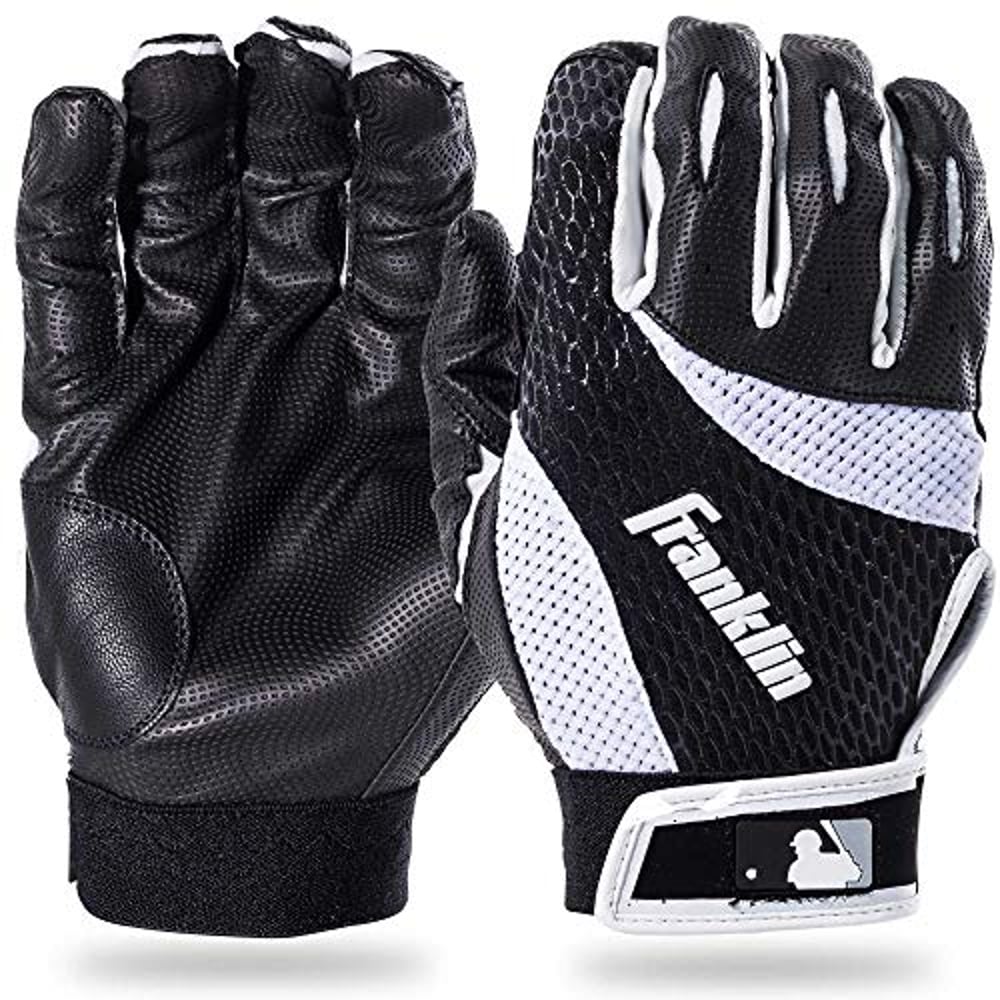Franklin Sports 2Nd-Skinz Batting Gloves Black/White Adult Large Franklin Sports 2Nd-Skinz Batting Gloves Black/White Adult Large