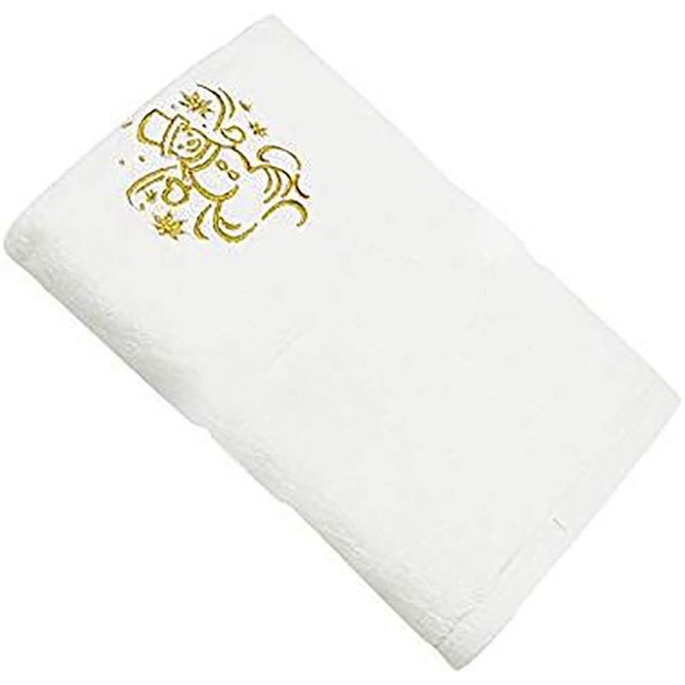 Personalized For You Cotton White Snowman Embroidery Bath Towel 70*140 cm