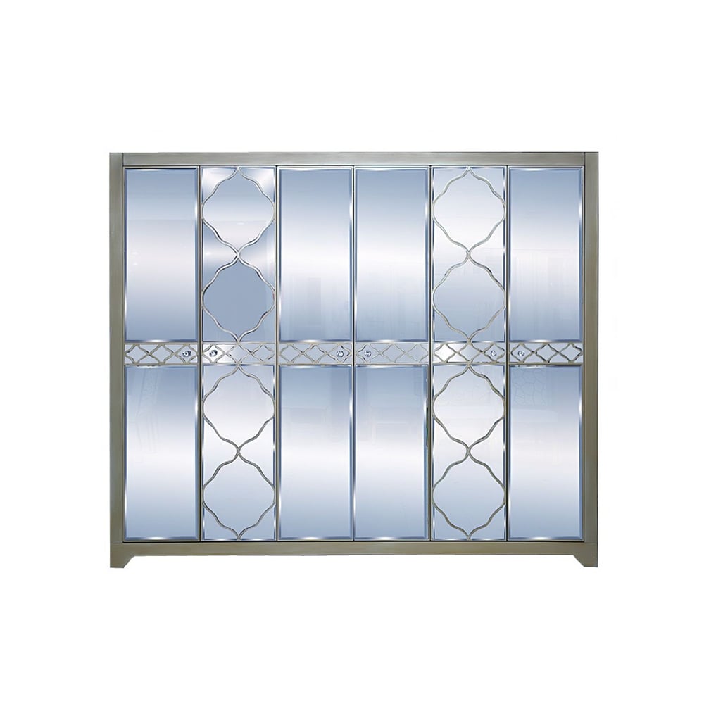 Pan Emirates Dubai Collection 6 Door Wardrobe Silver Pan Emirates Dubai Collection 6 Door Wardrobe Silver