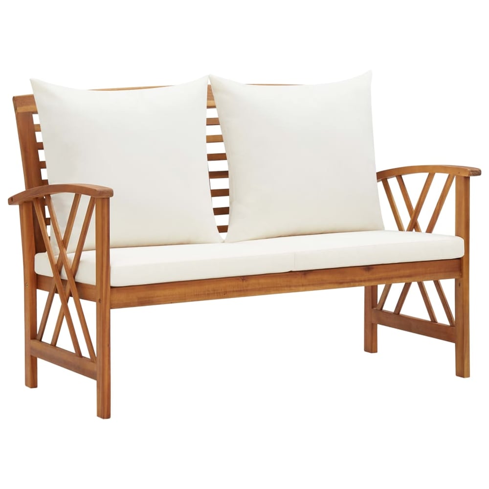 Vidaxl Garden Bench With Cushions 119 Cm Solid Acacia Wood