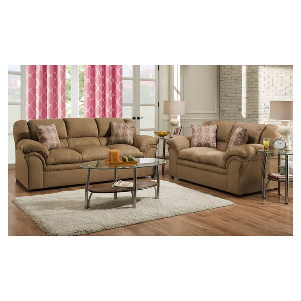Elza Loveseat 3 Seater Sofa in Light Brown Color Elza Loveseat 3 Seater Sofa in Light Brown Color