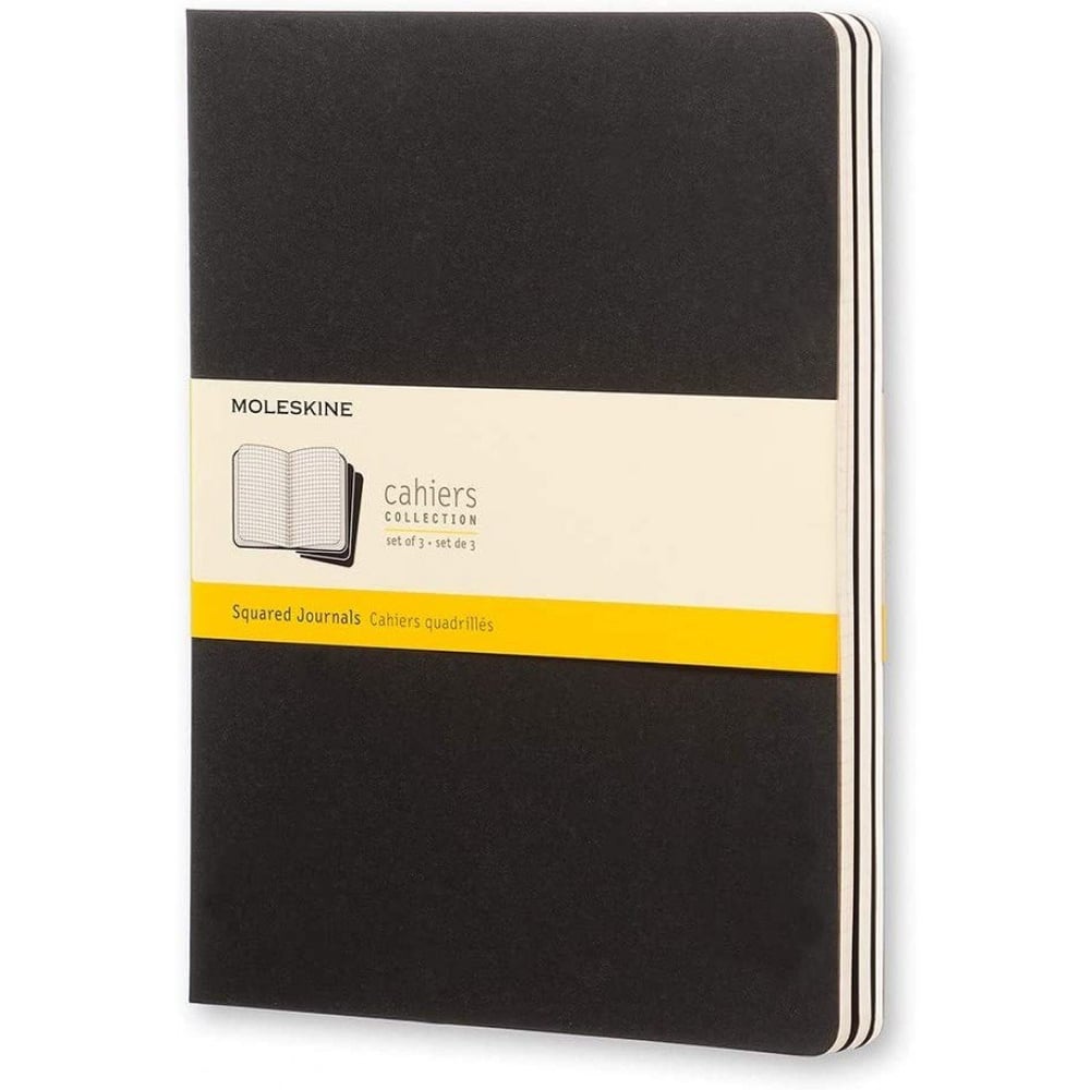 Moleskine Cashier Squared Large Size Notebook Set Of 3 Pcs Black Moleskine Cashier Squared Large Size Notebook Set Of 3 Pcs Black