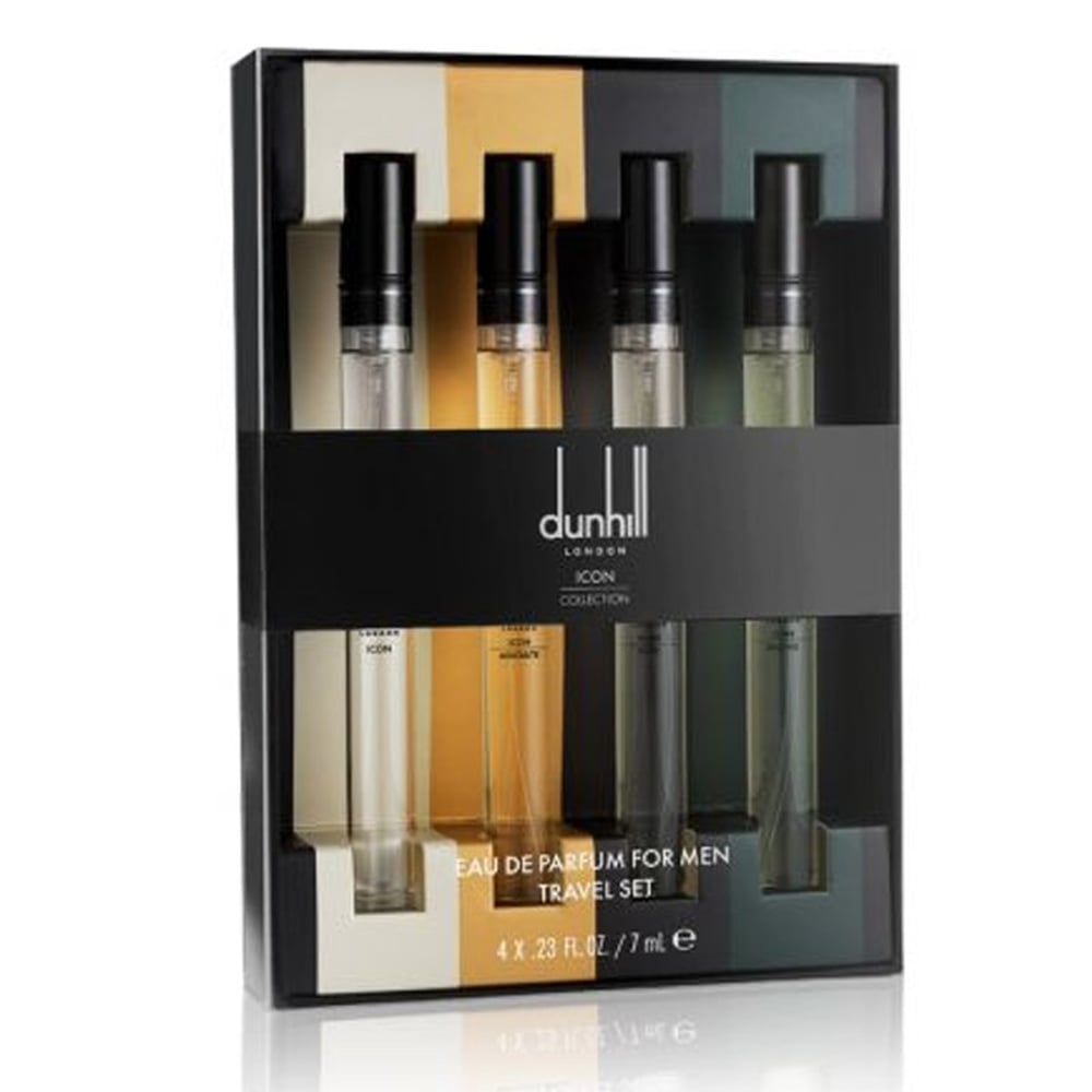 Dunhill Icon 4 Pcs Travel Set (Icon EDP 7ml + Icon Absolute EDP 7ml + Icon Elite EDP 7ml + Icon Racing EDP 7ml) for Men