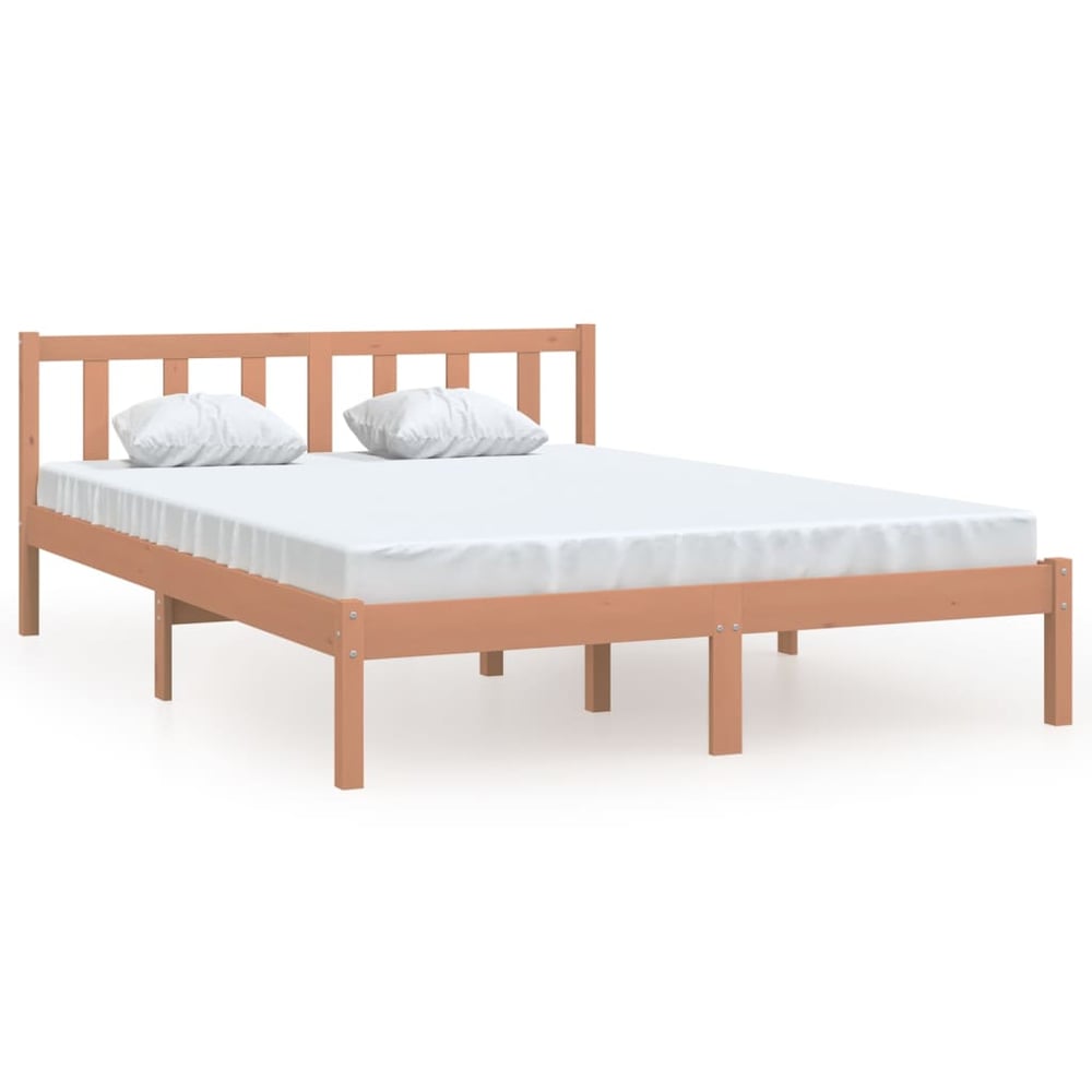 فيداكسل هيكل سرير بني عسلي من خشب الصنوبر الصلب 160x200 سم 