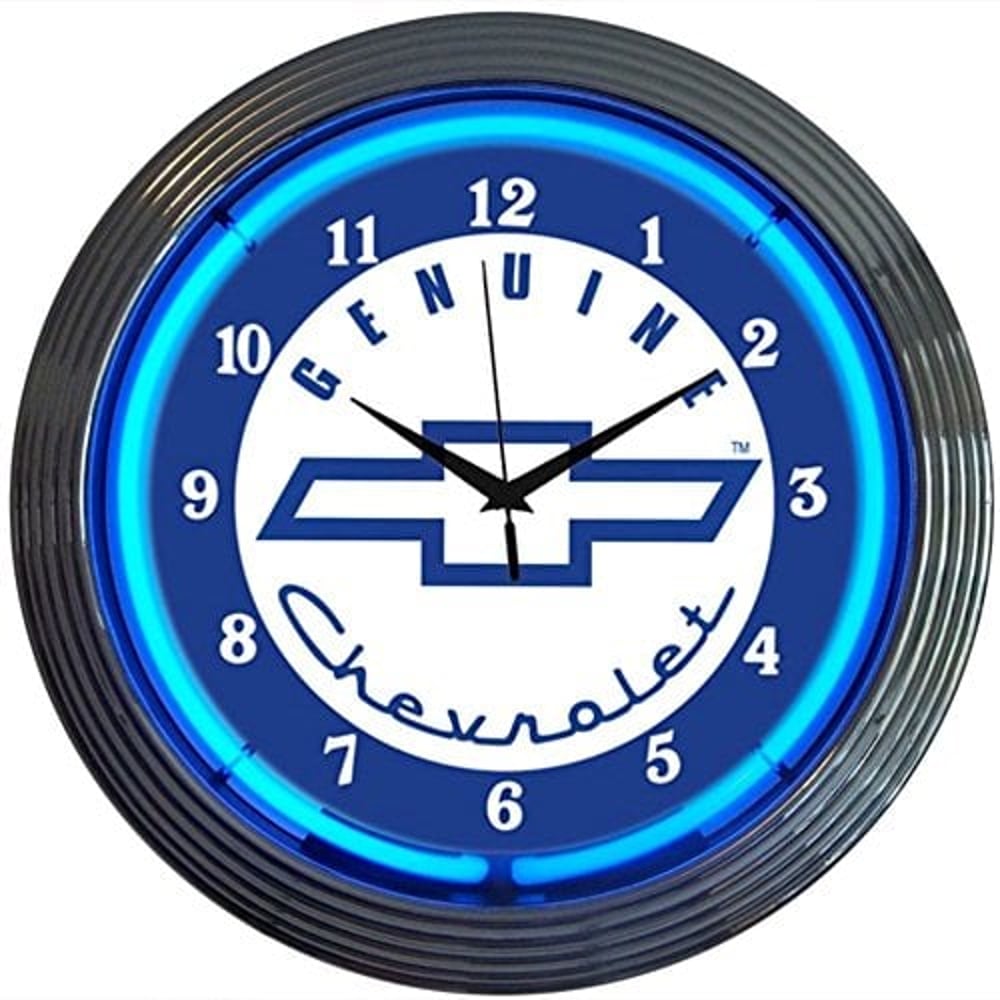 Neonetics Cars And Motorcycles Genuine Chevrolet Neon Wall Clock, 15-Inch, Blue Chevy Neonetics Cars And Motorcycles Genuine Chevrolet Neon Wall Clock, 15-Inch, Blue Chevy