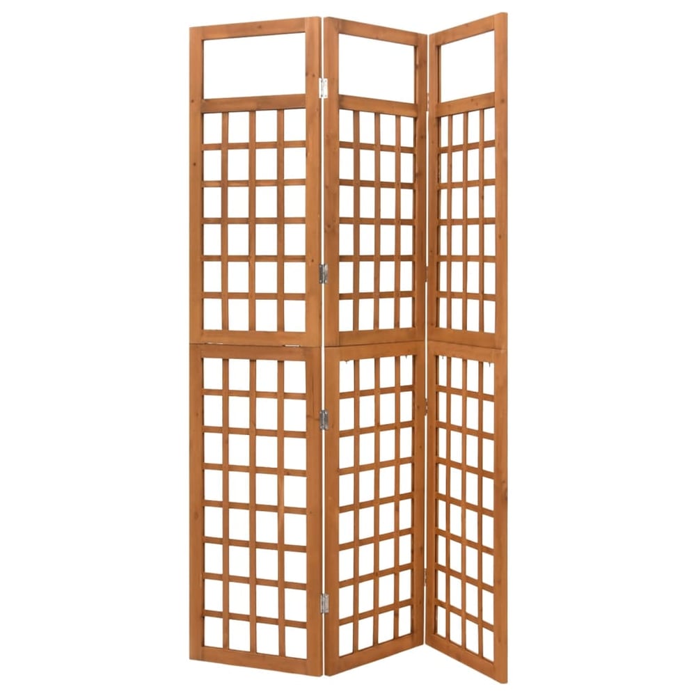 Vidaxl 3-panel Room Divider/trellis Solid Fir Wood 121x180.5 Cm