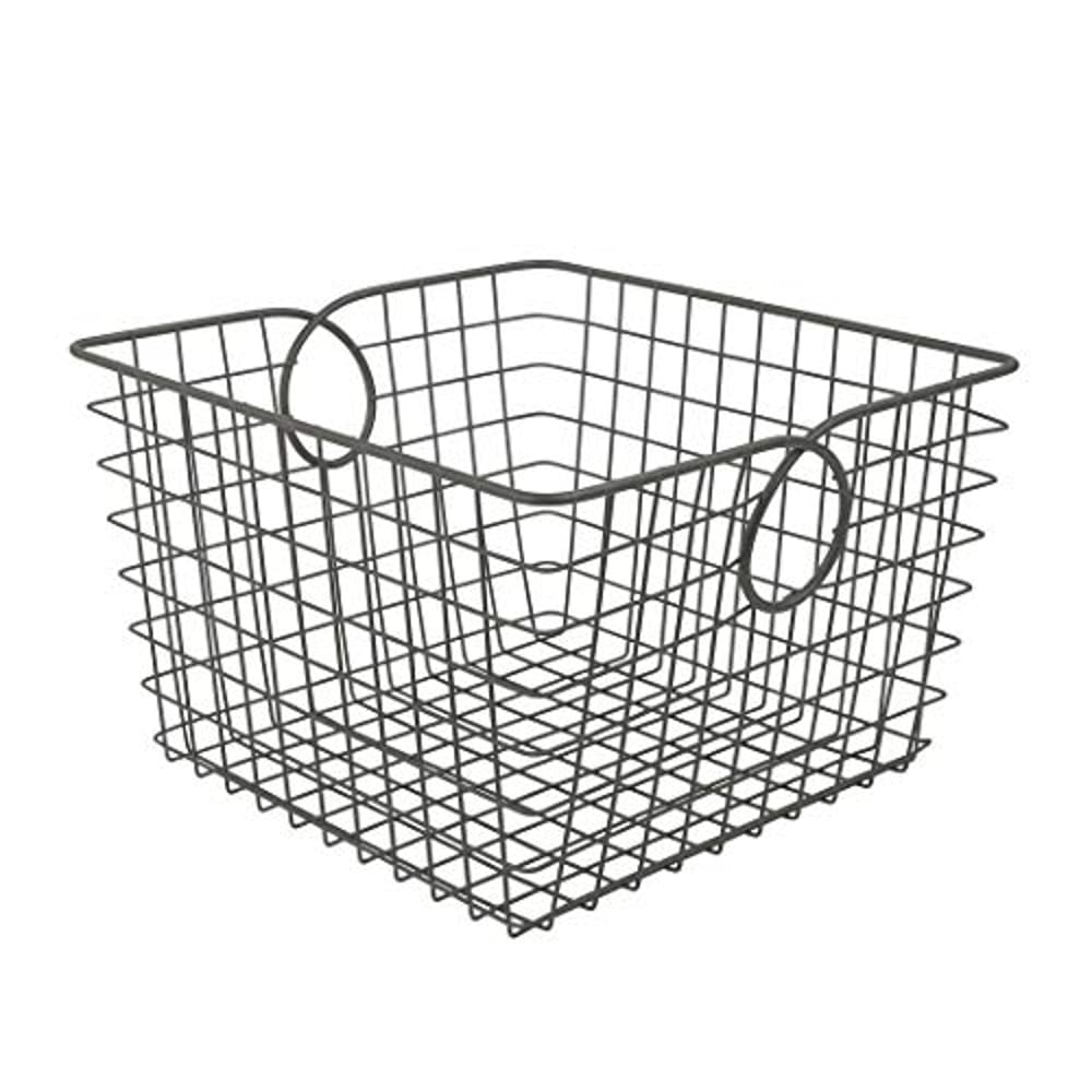 Spectrum Diversified Teardrop Large Wire Basket, Steel Versatile Storage & Organization Utility Tote, Cube Storage Bin For Home Organization, Industrial Gray Spectrum Diversified Teardrop Large Wire Basket, Steel Versatile Storage & Organization Utility Tote, Cube Storage Bin For Home Organization, Industrial Gray