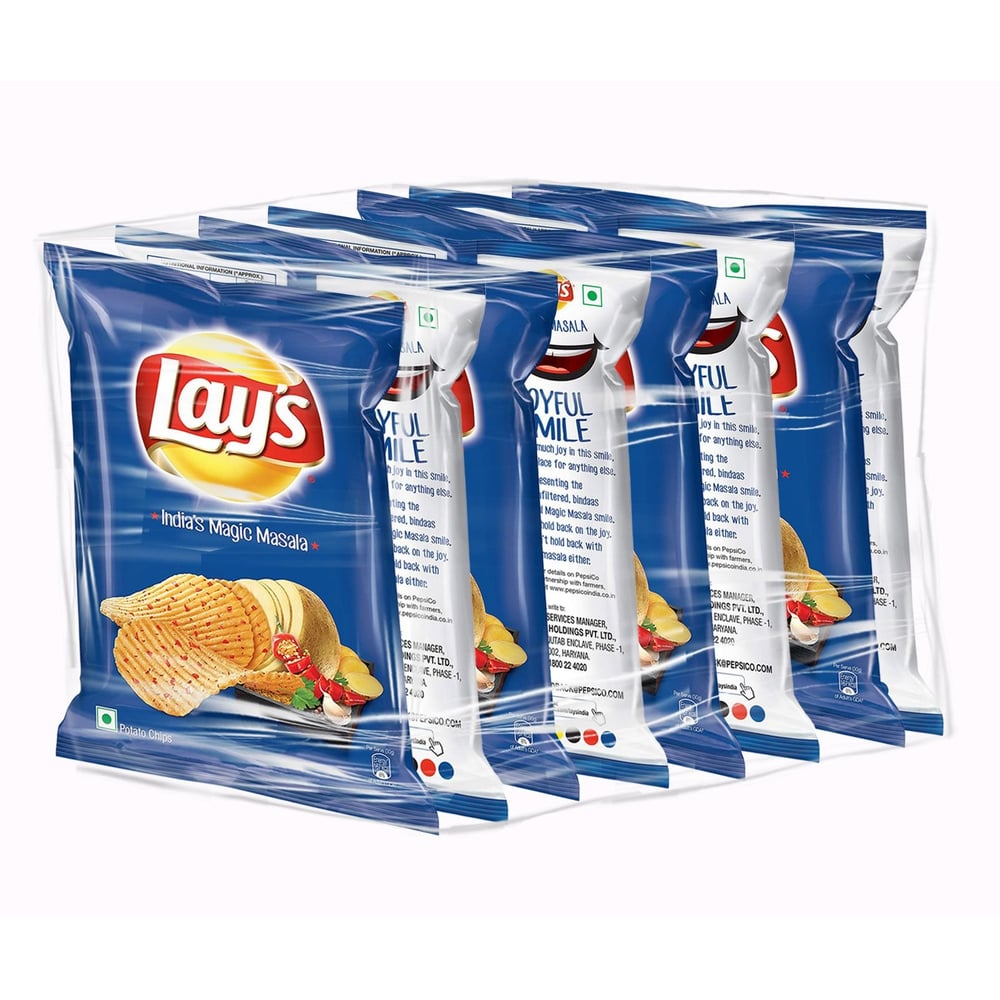 Lays Potato Chips, India's Magic Masala Pouch, 35 g (Pack of 8) Lays Potato Chips, India's Magic Masala Pouch, 35 g (Pack of 8)
