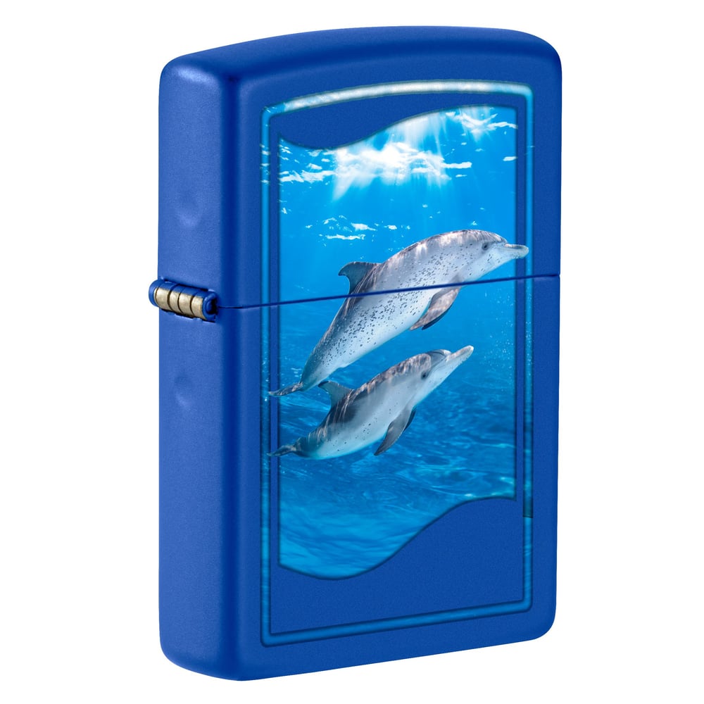 Zippo Ci412701 229 Dolphin Design Royal Blue Matte Windproof Lighter