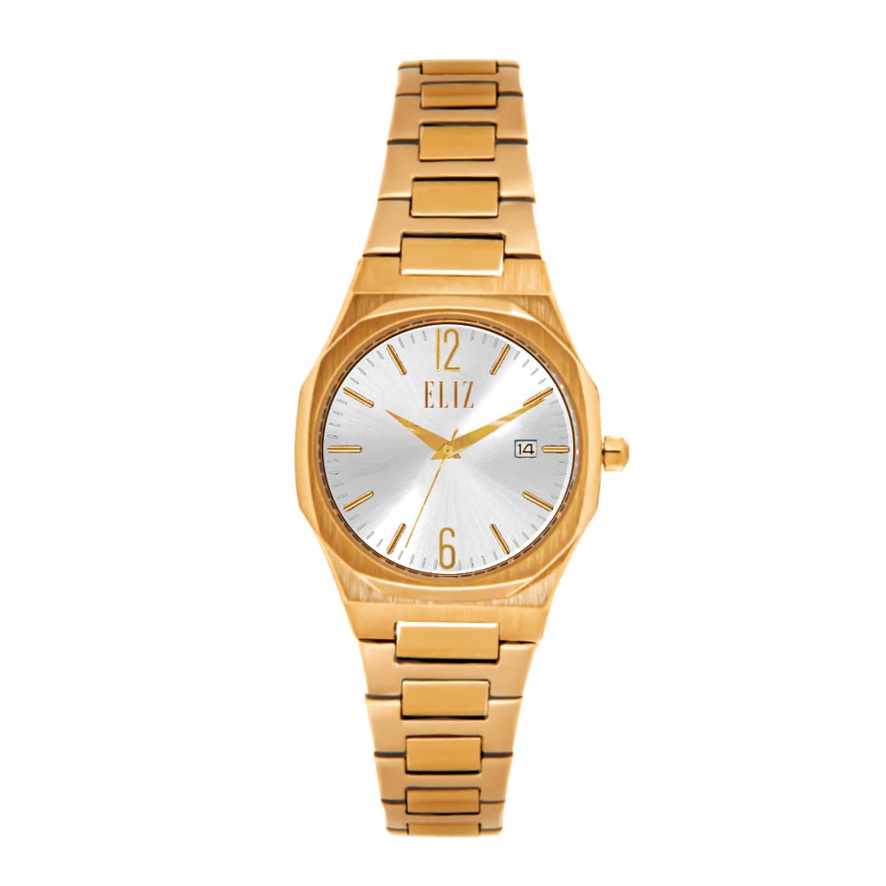 ELIZ ES8595L2RWR SS Case & Band Date Women's Watch