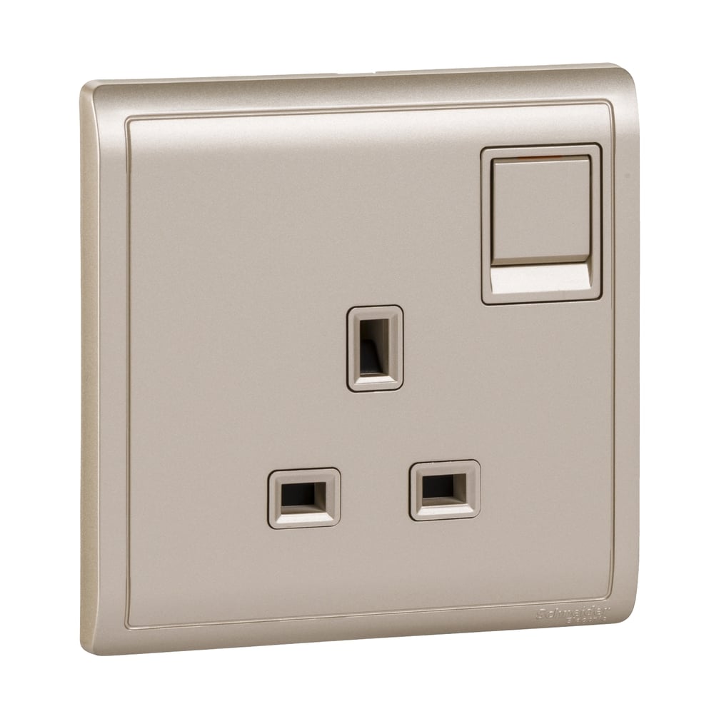 Schneider Electric Pieno 13A 250V 1 Gang Switched Socket, Wine Gold (Model Number - E8215_WG_G1) Schneider Electric Pieno 13A 250V 1 Gang Switched Socket, Wine Gold (Model Number - E8215_WG_G1)