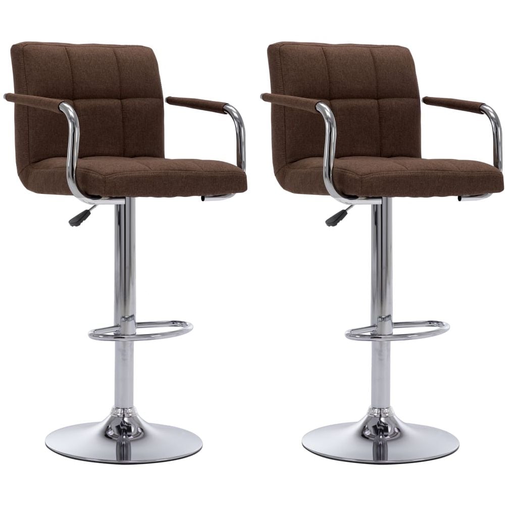 Vidaxl Bar Stools 2 Pcs Brown Fabric Vidaxl Bar Stools 2 Pcs Brown Fabric