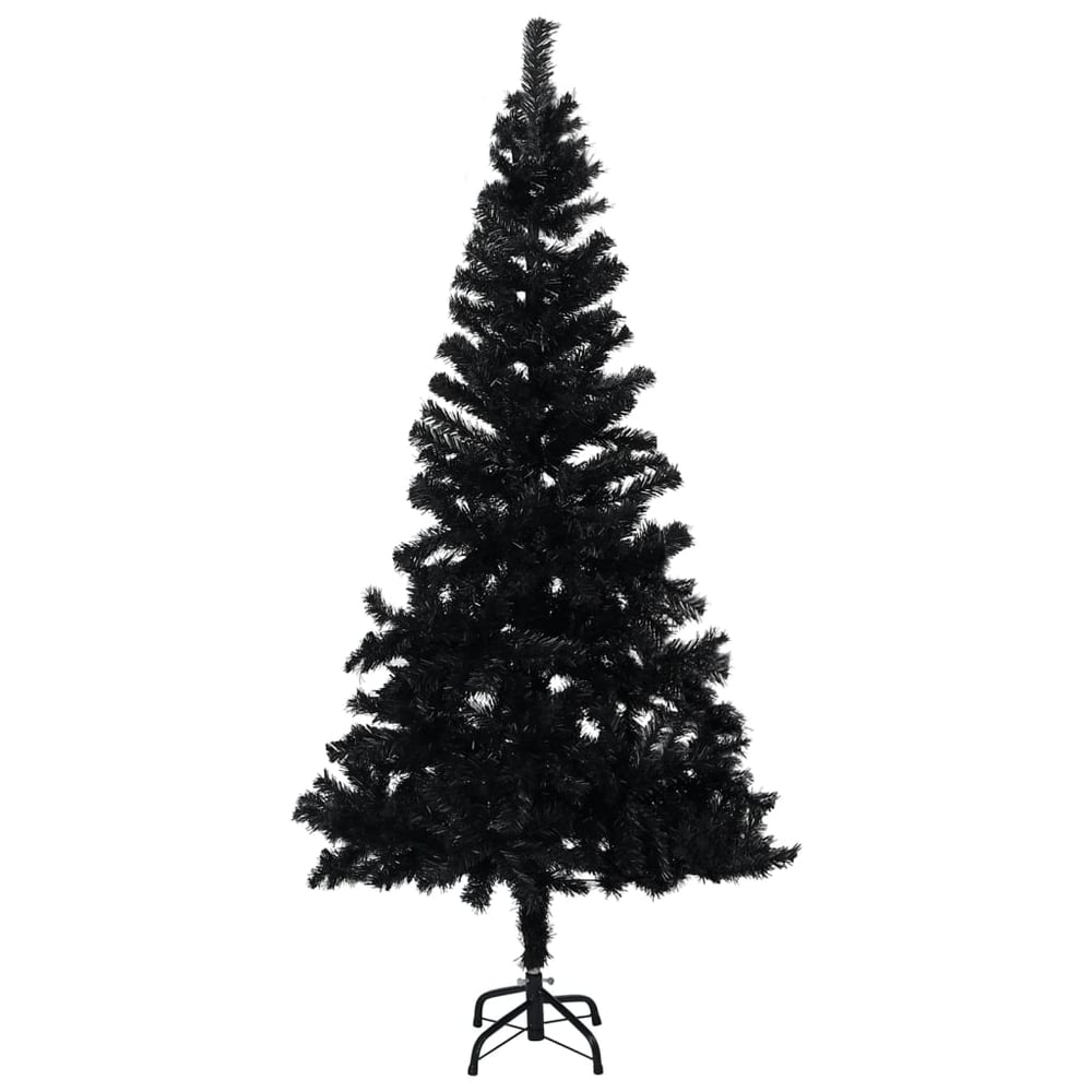 vidaXL Artificial Christmas Tree with Stand Black 180 cm PVC
