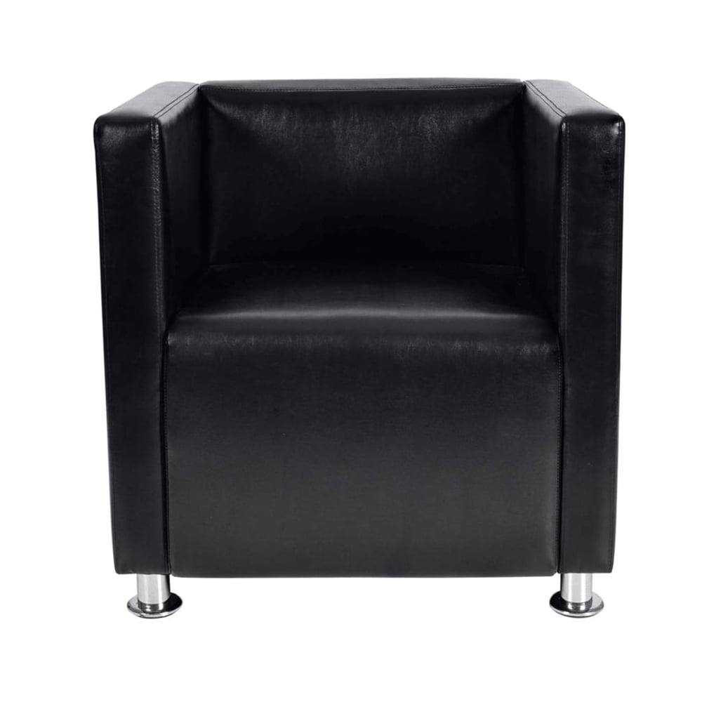 Vidaxl Cube Armchair Black Faux Leather Vidaxl Cube Armchair Black Faux Leather